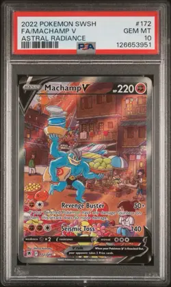 Pokemon Machamp V 172/189 Sword & Shield Astral Radiance PSA 10 - Image 1