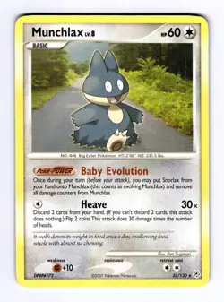 Munchlax Diamond and Pearl #33 (2007) Rare LP Pokemon - Image 1