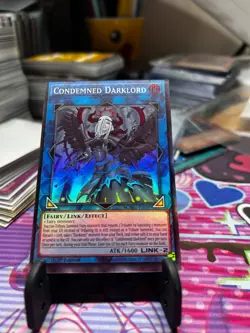Yugioh Condemned Darklord MZMU-EN107 Miscut Error Misprint Copy B - Image 1