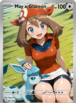 May x Glaceon Inspired – Empyreal Origins S3 – Custom Waifu Card Poke Goddess - Image 1