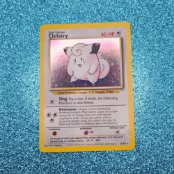 Pokemon TCG Clefairy Base Set 5/102 Holo Rare 40 HP Wizards 1999 Card - Image 1