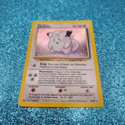Pokemon TCG Clefairy Base Set 5/102 Holo Rare 40 HP Wizards 1999 Card - Image 2