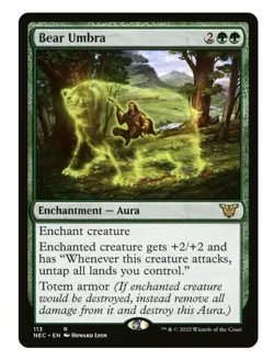 1x MTG Bear Umbra - Kamigawa: Neon Dynasty Rare! NM Mint! - Image 1