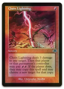 Chain Lightning (Retro Frame) #316 (Foil) NM Dominaria Remastered DMR Magic MTG - Image 1