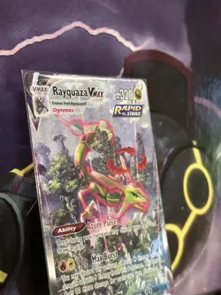 Pokemon Evolving Skies Rayquaza VMAX 218/203 Alt Art Secret Rare LP !READ DESC! - Image 4