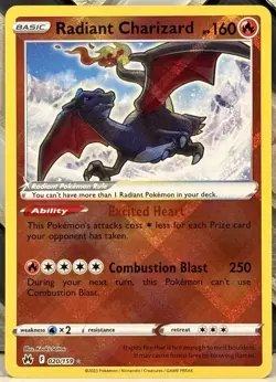 Radiant Charizard 020/159 Crown Zenith Radiant Rare NM/M Pokemon TCG - Image 1