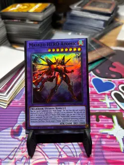 Yugioh Masked HERO Atomic MZMU-EN016 Miscut Error Misprint Copy B - Image 1
