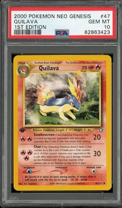 PSA 10 Quilava 1st Edition Neo Genesis 47/111 Pokemon Card - Image 1