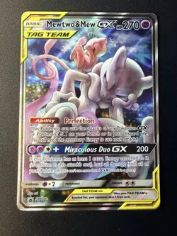 Pokemon Mewtwo & Mew GX SM191 Promo Holo Tag Team Psychic Card 2019 - Image 1