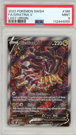 2022 POKEMON SWORD & SHIELD LOST ORIGIN #186 FULL ART GIRATINA V PSA 9 ALT ART - Image 1