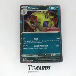 TYRANITAR 135/193 RARE COSMOS HOLO WITH SWIRL POKEMON PALDEA EVOLVED STAMPED NM - Image 1