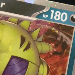 TYRANITAR 135/193 RARE COSMOS HOLO WITH SWIRL POKEMON PALDEA EVOLVED STAMPED NM - Image 2