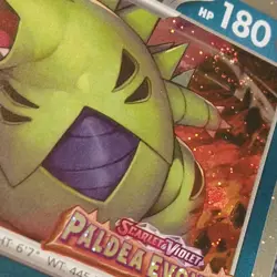 TYRANITAR 135/193 RARE COSMOS HOLO WITH SWIRL POKEMON PALDEA EVOLVED STAMPED NM - Image 5