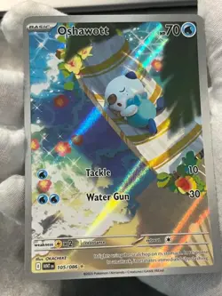 Pokemon TCG Oshawott 105/086 White Flare Illustration Rare Holo NM - Image 4