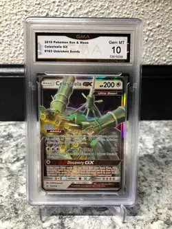 2019 POKEMON SUN & MOON UNBROKEN BONDS CELESTEELA GX GMA GEM MT 10 #53616338 - Image 1