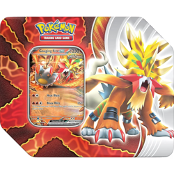 Pokemon Paradox Clash Gouging Fire ex Tin promo five packs NEW AND SEALED - Image 1