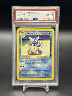 Wartortle 42/102 Base Set Unlimited 1999 Pokemon Game Graded PSA 8 - NM - Image 1
