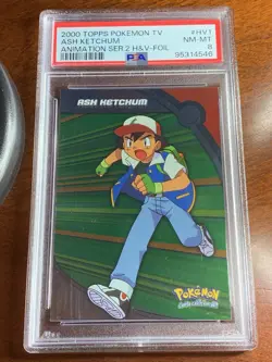 2000 Topps Pokemon TV #HV1 Ash Ketchum Silver Foil PSA 8 NM-MT - Image 1