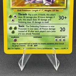 Pokemon TCG Nidoking Base Set Holo Unlimited Rare Card 11/102 - Image 3