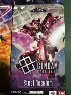 Gundam Card Game - Steel Requiem GD03 - Sleeved Booster Pack - Art Set Lot of 4 - Image 5
