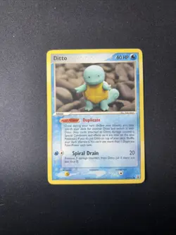Pokemon TCG Ditto 64/113 Squirtle EX Delta Species 2005 Trading Card Rare - Image 1