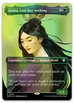 Azusa, Lost but Seeking (Borderless) #679 (Foil) NM Commander Masters Magic MTG - Image 1