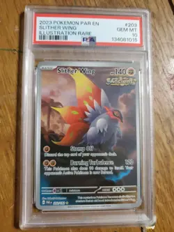 Pokemon Paradox Rift TCG Slither Wing Illustration Rare 203/182 PSA 10 - Image 1