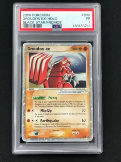 Pokemon 2006 Groudon EX Black Star Holo Promo 038 PSA 1 - Image 1