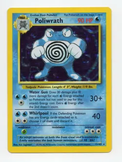 Pokemon TCG Poliwrath Holo Rare Base Set LP - Image 1
