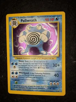 Pokemon TCG Poliwrath Holo Rare Base Set LP - Image 3