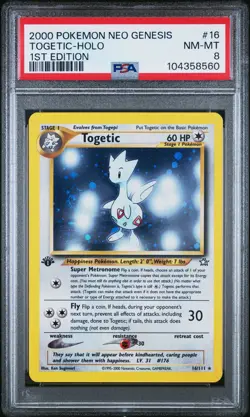 PSA NM-MT 8 Togetic Holo 2000 Pokemon Neo Genesis 1st Edition #16 - Image 1