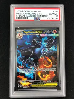 Pokemon 2025 Mega Charizard X Ex 125/094 PSA 10 - Image 1
