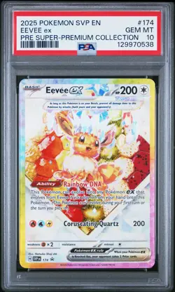 2025 Pokemon SPC Black Star Promo Eevee EX #174 Super Premium Collection PSA 10 - Image 1