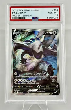 2022 POKEMON SWORD & SHIELD SILVER TEMPEST 186 FULL ART/LUGIA V PSA 10 - Image 1