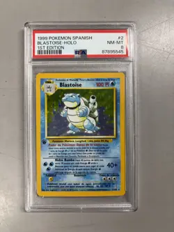 1999 Pokemon Spanish Blastoise #2 Spanish 1st Edition Holo PSA 8 NM-MT - Image 1