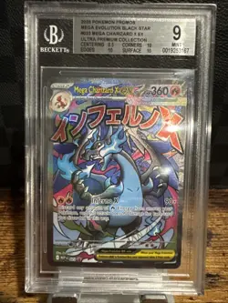 2025 Pokemon Black Star Promo #023 Mega Charizard X EX UPC BGS 9 Elite Subgrades - Image 1