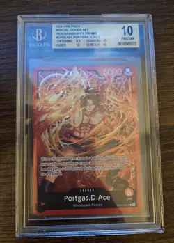One Piece CCG Portgas.D.Ace Special Goods Ace/Sabo/Luffy Promo OP03-001 BGS 10 - Image 1