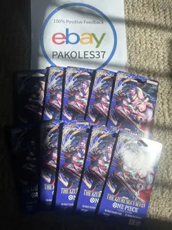One Piece TCG The Azure Sea's Seven Sleeved Booster Pack OP-14 English Lot of 10 - Image 1