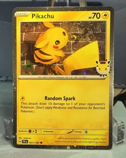 🌀Pikachu 051/162 Holo Stamped Pokemon Day 2026 Promo Pokemon Card - Swirled🌀 - Image 3