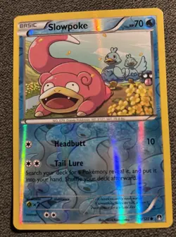 Pokemon TCG Slowpoke 19/122 Reverse Holo Common Card XY Breakpoint - Image 1