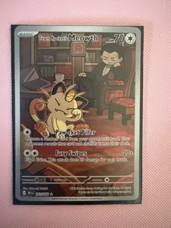 Team Rockets Meowth Destined Rivals Illustration Card 203/182 NM Condition - Image 1
