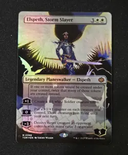 MTG Elspeth, Storm Slayer (Borderless) Tarkir: Dragonstorm Foil NM - Image 1