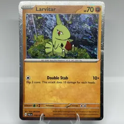 1x SWIRL Larvitar Cosmos Holo Exclusive 110/193 Paldea Evolved Pokemon TCG NM - Image 1