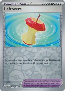 Leftovers 163/165 Reverse Holo Pokemon 151 Card English Near MINT - Image 1