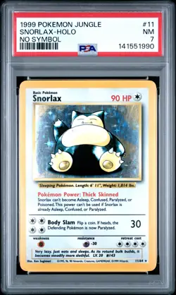 PSA 7 Snorlax Holo 11/64 No Symbol Pokemon Jungle - Image 1