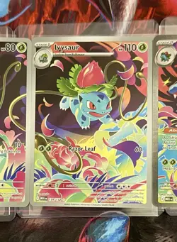 Bulbasaur, Ivysaur & Venusaur Pokemon Illustration Rare Set Evolution - Image 5