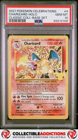 2021 Pokemon Celebrations Classic Collection #4 Charizard Holo PSA 10 - Image 1