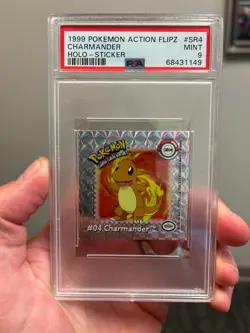 1999 Pokemon Action Flipz Charmander Holo Sticker #SR4 PSA 9 MINT Colorful - Image 1