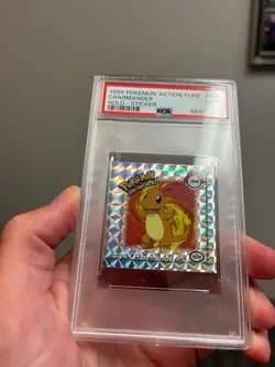 1999 Pokemon Action Flipz Charmander Holo Sticker #SR4 PSA 9 MINT Colorful - Image 3
