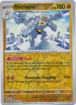 Machamp 068/165 Reverse Holo Foil Rare Pokemon 151 Card Near MINT English - Image 1